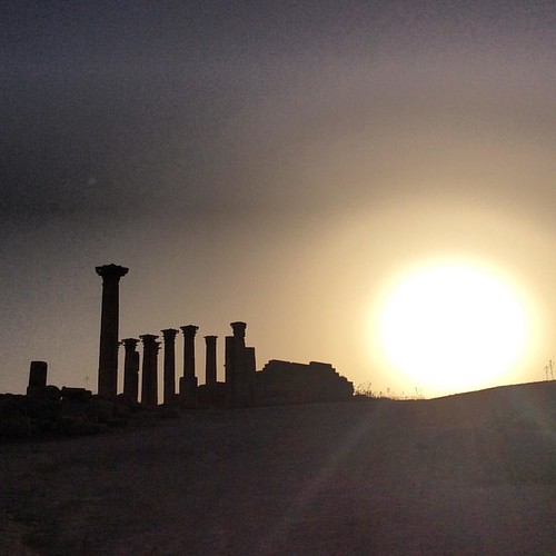 Sunset at Jerash, one of the best-preserved and most dramatic Roman sites in the Middle East by quirkytraveller, square squareformat iphoneography instagramapp uploaded:by=instagram