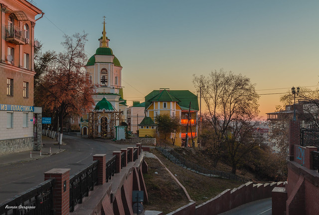 Voskresenskaya church, view from Stone Bridge, Voronezh, Russia