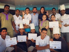 Scubaspa Maldives Yang Crew proudly receiving their SABA (South African Butler Academy) Training Certificates.   Well done to all!   #training #cruise #SABA #southafricanbutleracademy #butlertraining #certificate #upgrade #luxurytravel #service #oshingrap