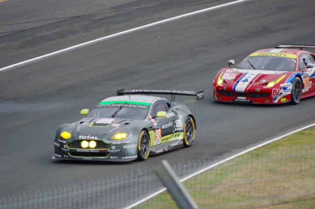 Aston Martin Racing's Aston Martin V8 Vantage and AF Corse's Ferrari 458 Italia GT2