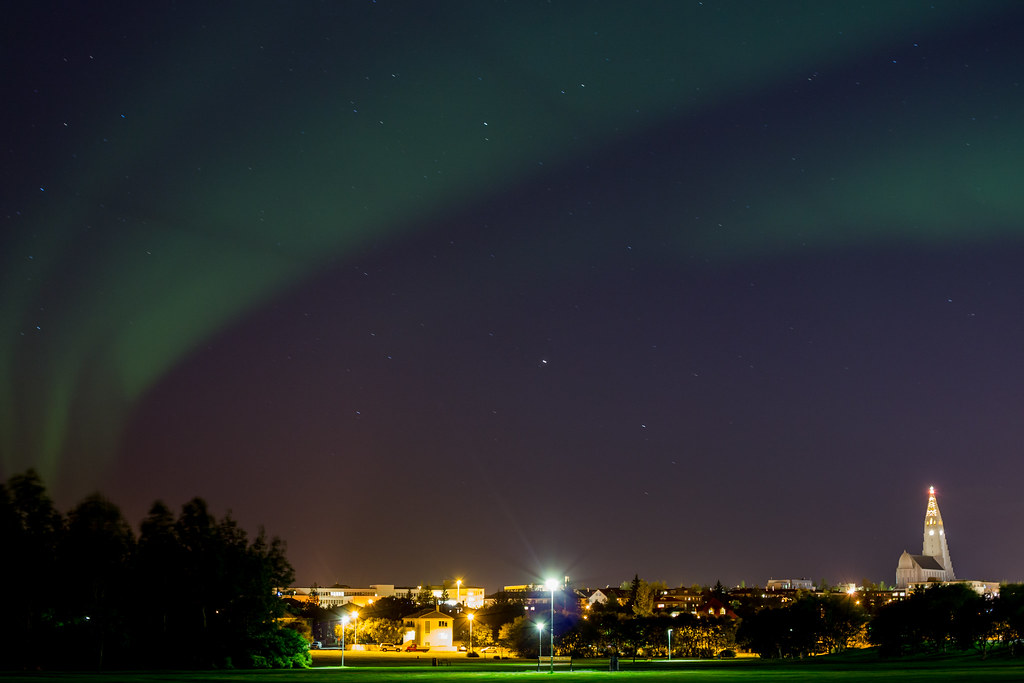 Aurora above Reykjavik