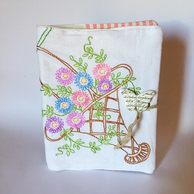 Vintage embroidery covered journal notebook