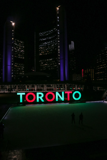 Toronto Sign in Christmas Colours