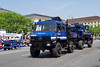 Unimog 437 U 1850 L mit Lichtmast Anhänger