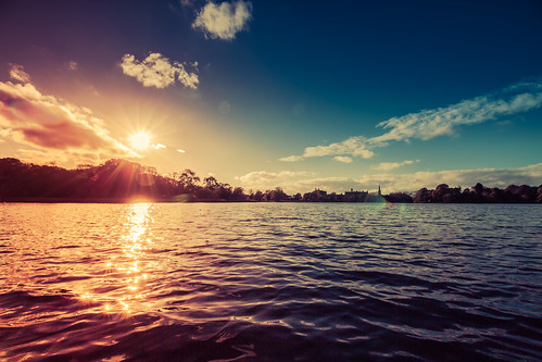 park blue red sky sun lake reflection water clouds canon eos colours glenn lurgan amazingcolours countyarmagh cartmill 650d lurganpark