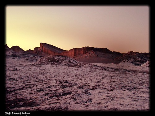 Salt Encrusted Landscape Just Below Grande Duna de la Luna, Valley of the Moon, Valle de la Luna, San Pedro de Atacama, El Loa Province, Antofagasta Region, Chile by Black Diamond Images, <b>Copyright - All Rights Reserved - Black Diamond Images</b>chile sunset southamerica landscape out