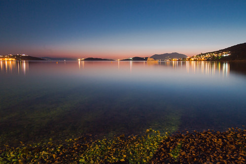 Ag. Georgios - Salamina by Rudaki1959, For my love greecesunset sky beach water night landscape lights coast seaside outdoor greece shore g