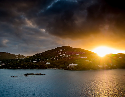 travel vacation tourism clouds sunrise holidays waterfront ominous scenic shore leisure caribbean relaxation vi stthomas usvirginislands