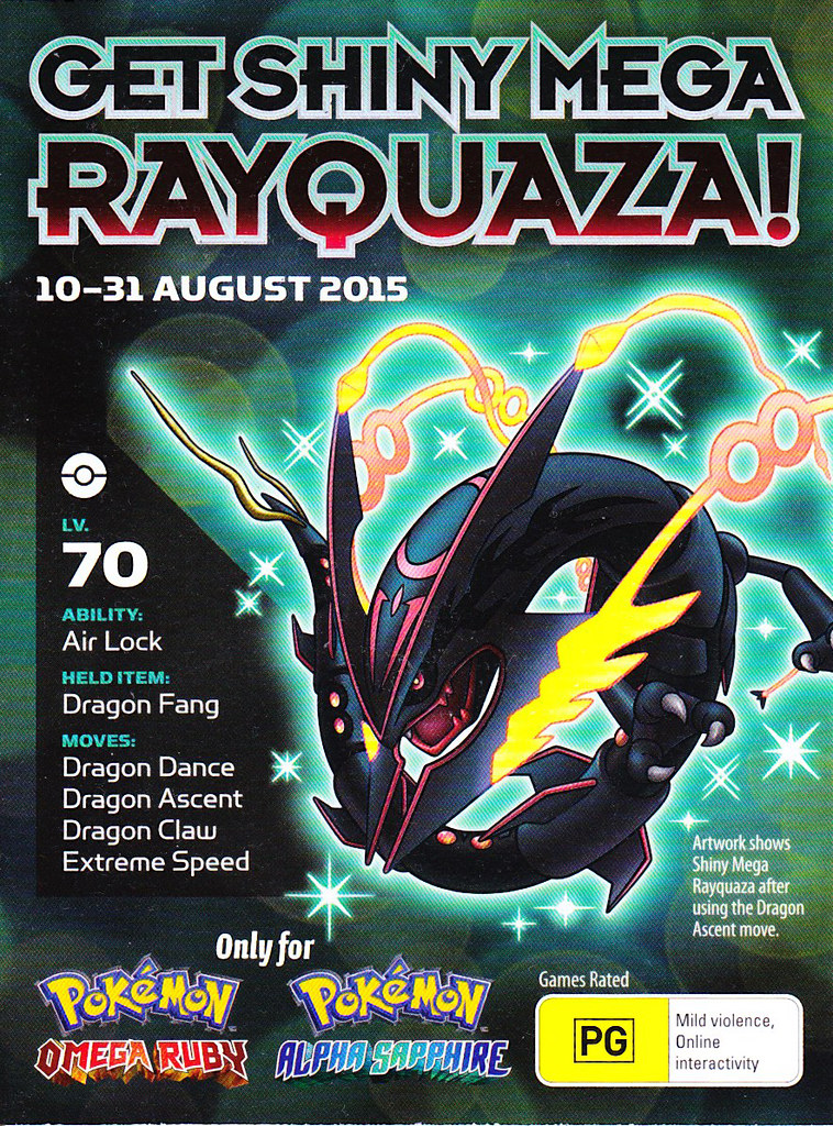 Shiny Mega Rayquaza Dragon Print 