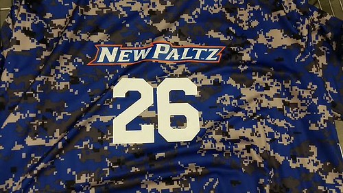 New camo jerseys just came in for this weekend's Heinz Ahlmeyer soccer match vs. Buffalo State