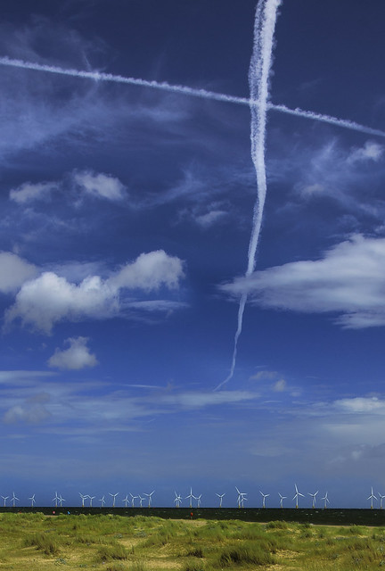 Contrails Over Scroby Sands