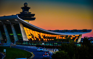 Sunset reflections on the Main Terminal at Washington Dulles Airport (IAD) - Chantilly VA