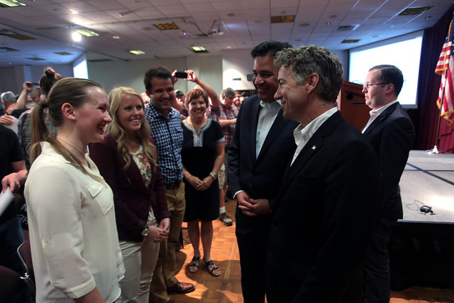 Rand Paul & Raul Labrador with supporters