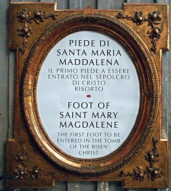 Silver reliquary with the foot of  Saint Mary Magdalene - San Giovanni dei Fiorentini Church in Rome
