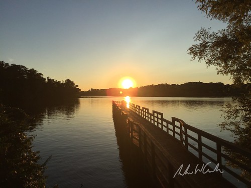 city sunset urban lake lights knoxville south