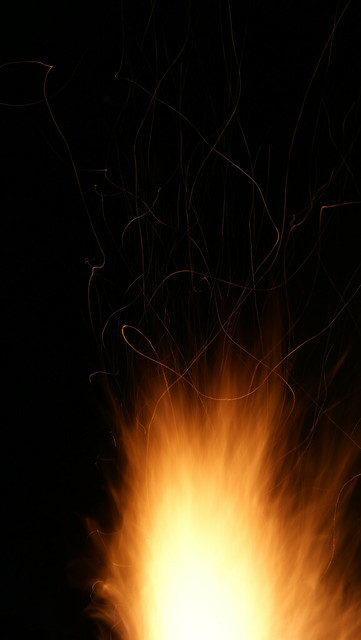 Flames with sparks