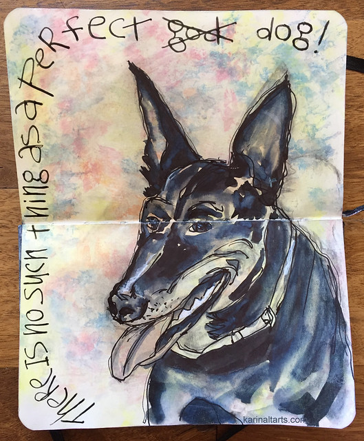 Art Journal Page - There's no such thing as a perfect dog