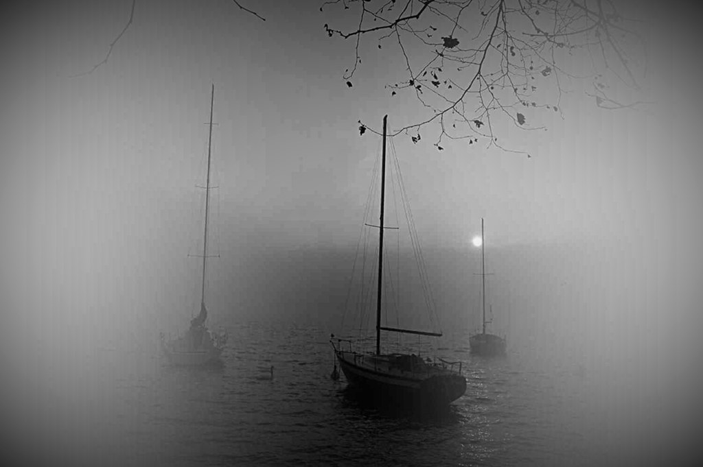 la nebbia sul lago