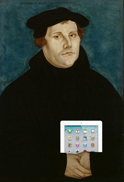 Martin Luther with His iPad, after Lucas Cranach the Elder