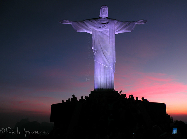 Por do Sol no Cristo Redentor - Corcovado - Rio 2016 Sunset in The Statue of Christ The Redeemer