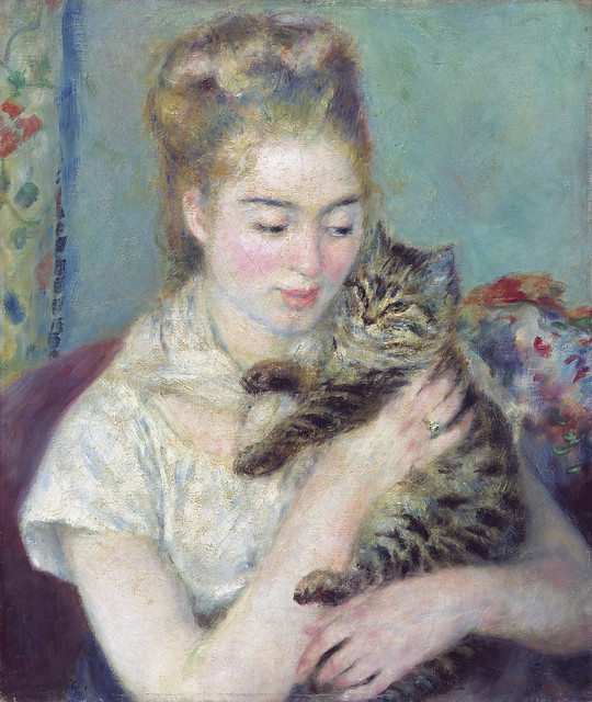 Renoir - Woman with a cat [1875]
