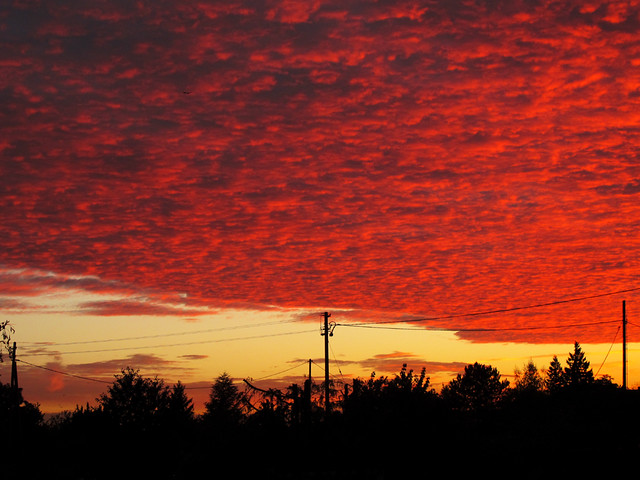Sky at Sunset on October 2, 2015 in Fellbach, Germany