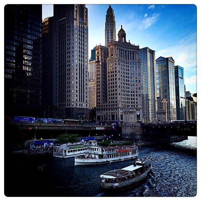 Traffic jam on the Chicago River. #chicago #chicagoriver #architecture #summer #boats