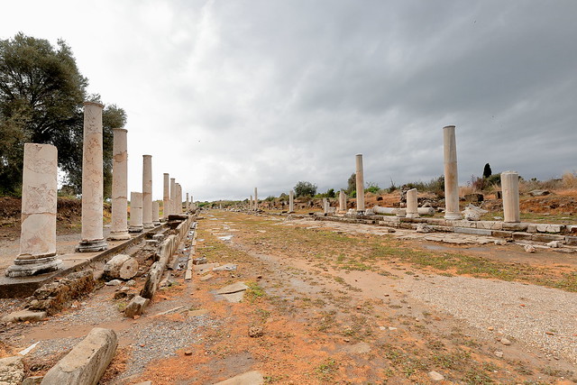 0007 REMAINS OF COLONNADES IN THE 2ND.CENTURY AD.DATED-90x95 MS.COMMERCIAL AGORA. SIDE CITY-PAMPHILIAN COAST-TURKEY.