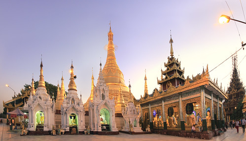 light pagoda shwedagon yangon myanmar magical