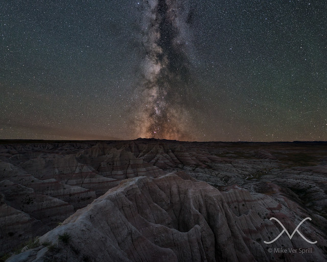 Panoramic Point Overlook Milky Way at Badlands NP