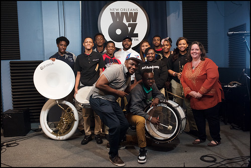 Abramson Sci Academy at WWOZ with Derrick Freeman and Leslie Cooper. Photo by Ryan Hodgson-Rigsbee www.rhrphoto.com