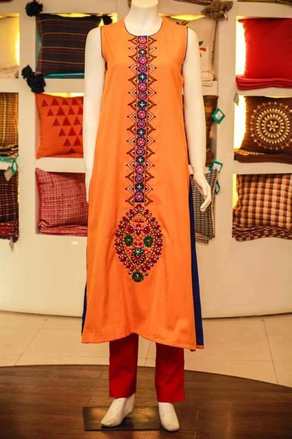 Sindhi kundi work shirt on AlKaram cotton