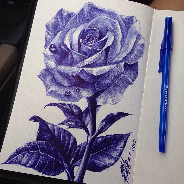 Having too much fun with this pen. #rose #pen #drawing #pa… | Flickr