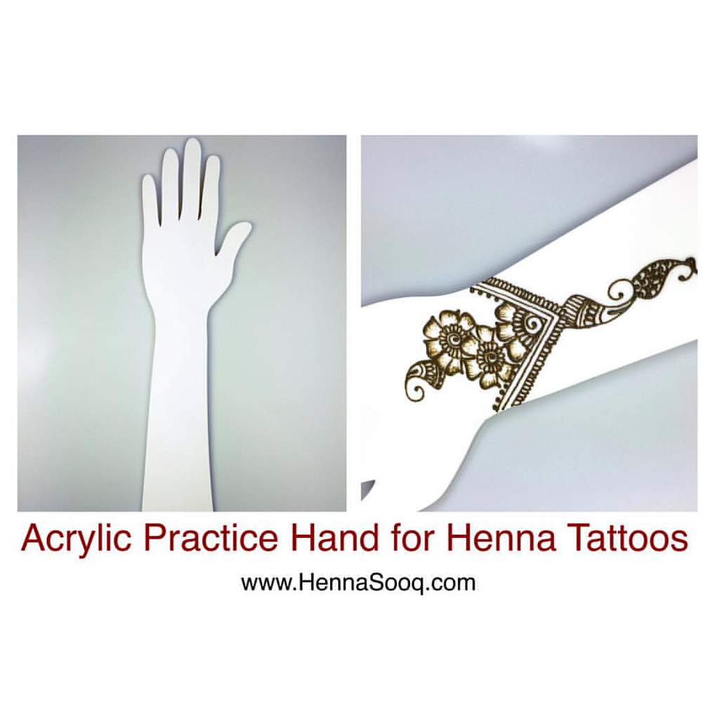 Acrylic practice hand for henna and jagua tattoos. You can…
