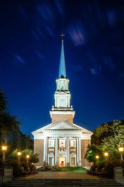 Perkins Chapel at Night