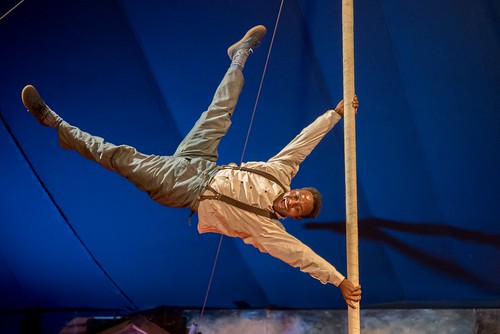 'The show must go on': a performer at Giffords Circus. Photo: Steven Kaack