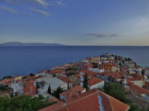 The Island of Thasos from Kavala, Eastern Macedonia and Thrace, Greece - August 2014