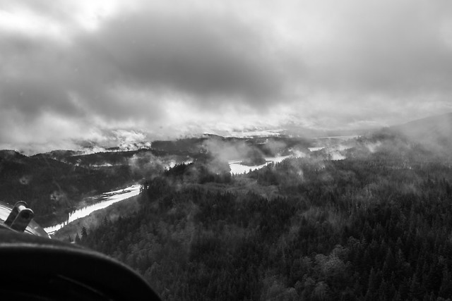 Black and White over BC from a Cessna 185 Skywagon floatplane