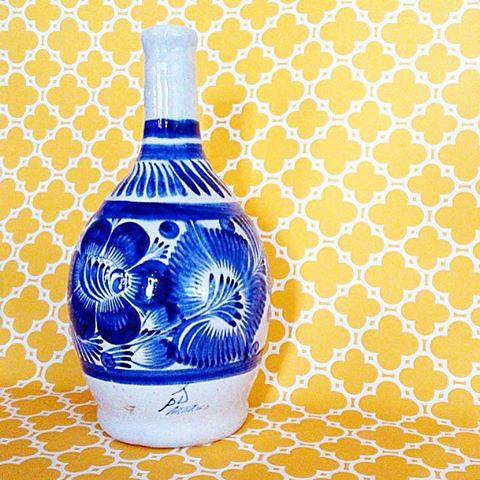 Signed Hand-painted Talavera Water Bottle or Vase from Tonola Mexico  Price $48.00 Qty: 1  To purchase, comment 