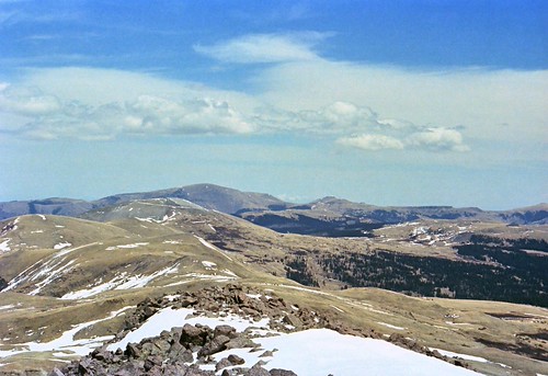 Grayback from North Mountain by Bryan - oz4caster, May 1977 view from the top of North Mountain looking northeast toward the peak of Grayback Mountain,