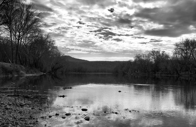 Shenandoah River Panorama II _ bw