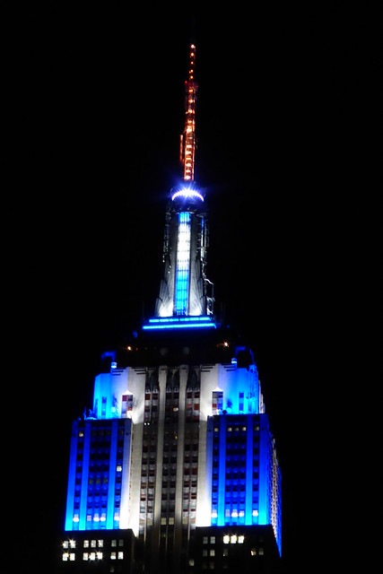 Hanukkah Lighting at Empire State Building at 5th Ave in New York City, NY