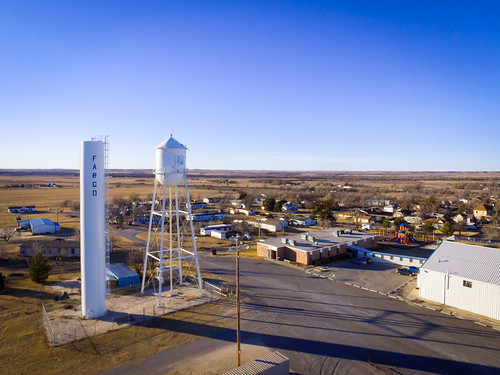 fargo oklahoma unitedstates phantom 3s drone air flying water tower rural landscape