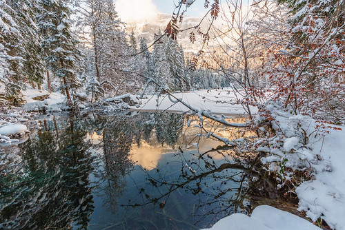 gr crestasee grisons hiver lac neige sunset trin suisse ch