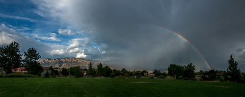sky panorama newmexico rain weather clouds landscape photography rainbow outdoor albuquerque wideangle panoramic monsoon 1022mm sandiamountains uwa inclementweather sandiafoothills canoneos70d