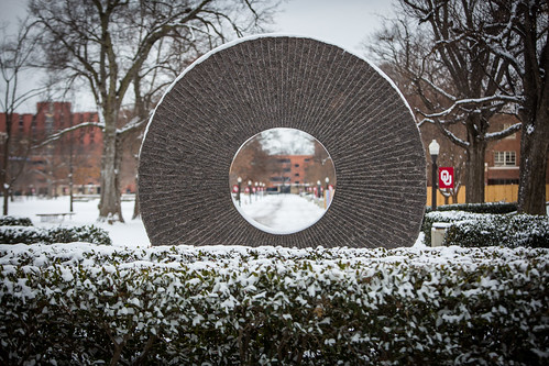 South Oval sculpture by Bizzell Library
