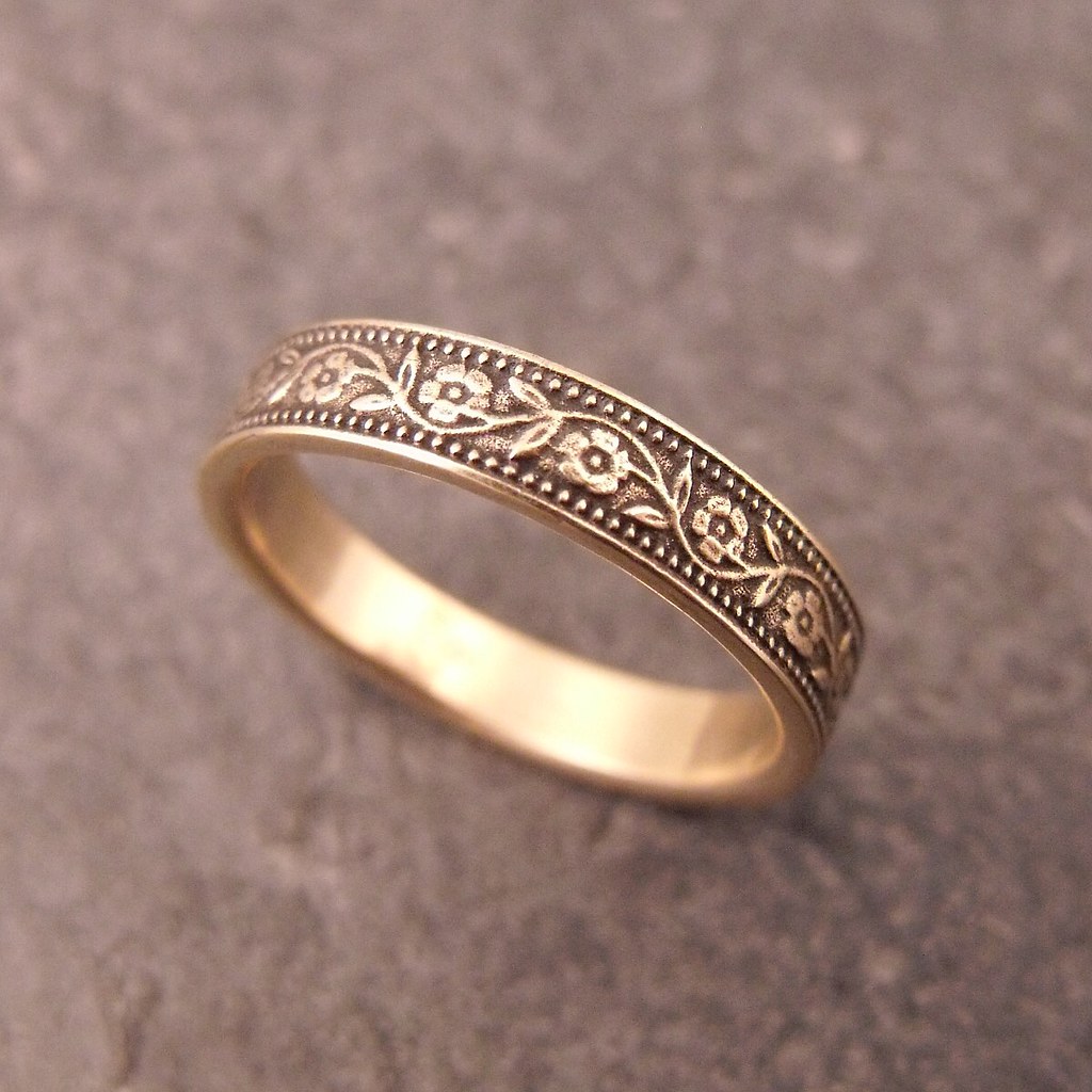Gold Petunia Wedding Band | 14k gold 4mm wedding ring | Flickr