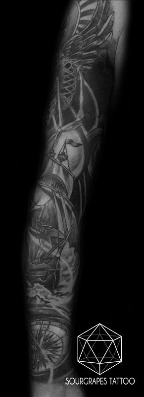 Realistic Nautical Tattoo Sleeve | Sourgrapes Tattoo 1322 Ta… | Flickr
