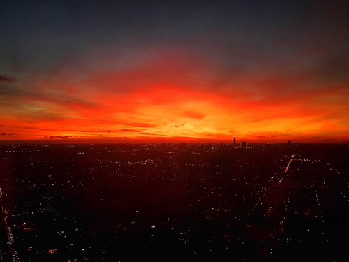 Houston Sunset Looking Uptown by J-a-x, The sunset from the 40th floor.sunset sky usa skyline landscape downtown cityscape texas houston upt