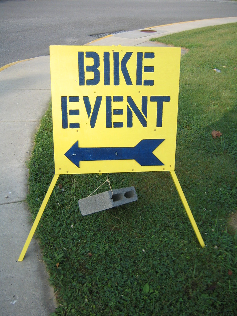 Bike Event | Sign for bike riders participating in race on 9… | Flickr